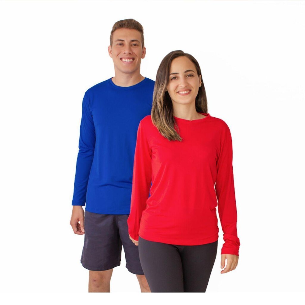 Kit 2 Camisa Proteção Solar UV 50+ Manga Longa Camiseta Térmica Segunda Pele Praia Piscina Pescaria