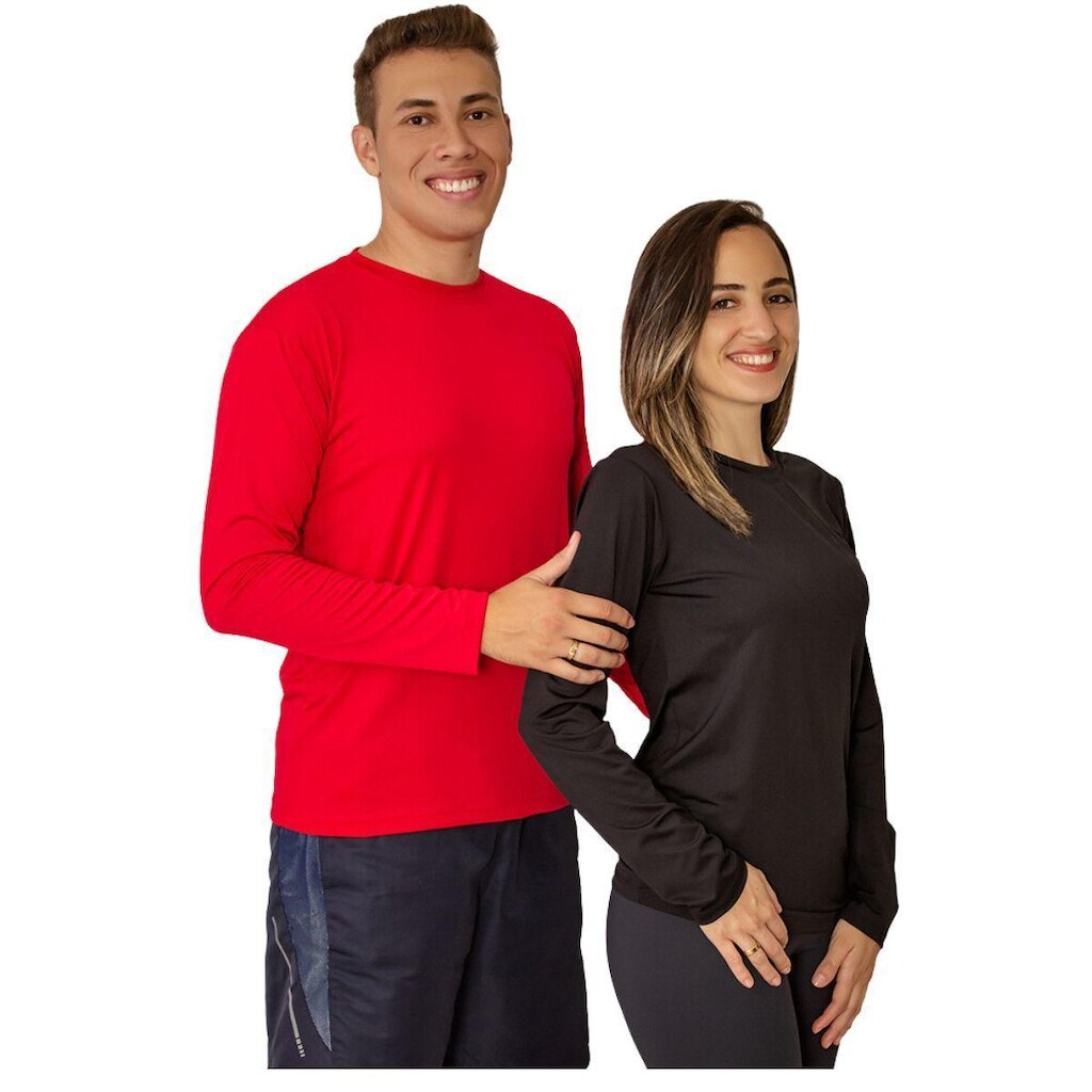 Kit 2 Camisa Proteção Uv 50+ Manga Longa Térmica Blusa Solar Praia Camiseta Clube Esportiva Piscina