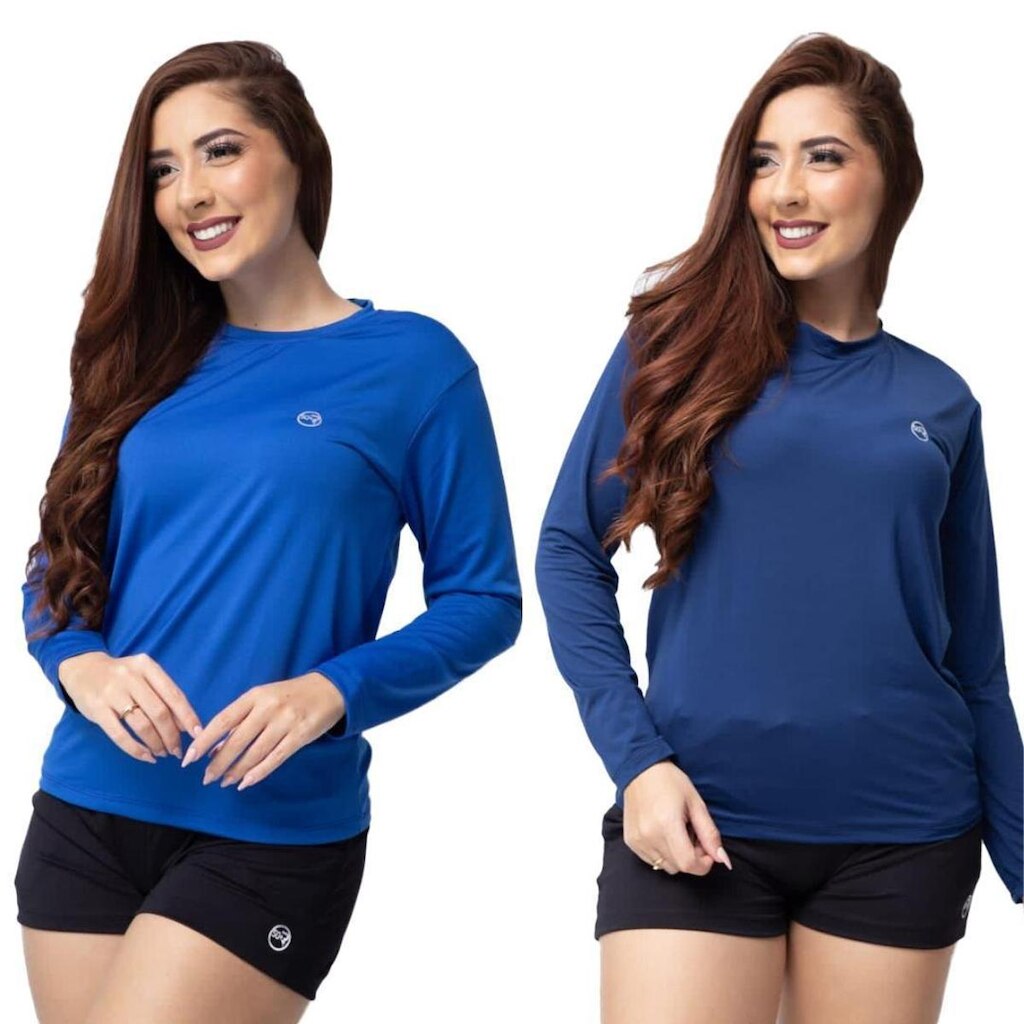 Kit 2 Camisa Térmica Uv50+ Feminina Segunda Pele Proteção Solar