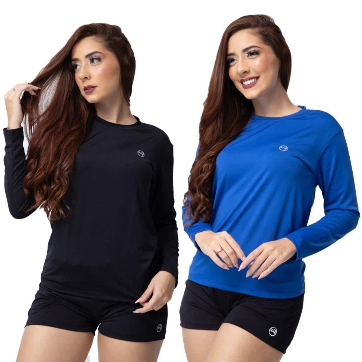 Kit 2 Camisa Térmica Uv50+ Feminina Segunda Pele Proteção Solar Menor preço em Kit 2 Camisa Térmica Uv50+ Feminina Segunda Pele Proteção Solar