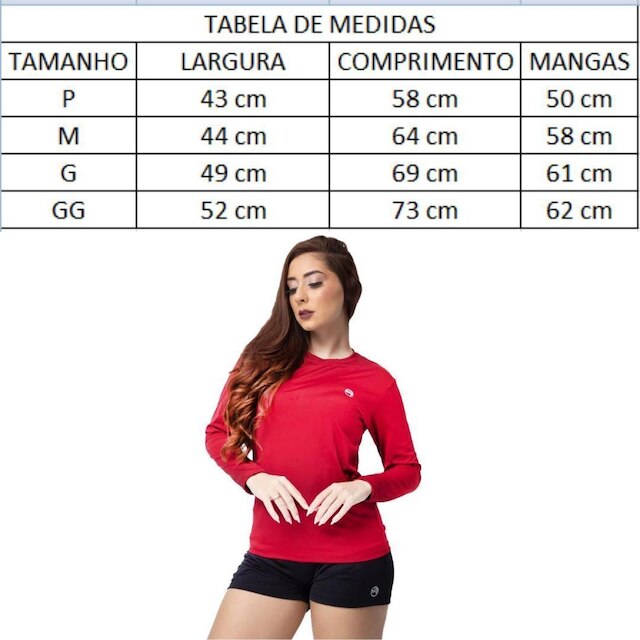 Kit 2 Camisa Térmica Uv50+ Feminina Segunda Pele Proteção Solar