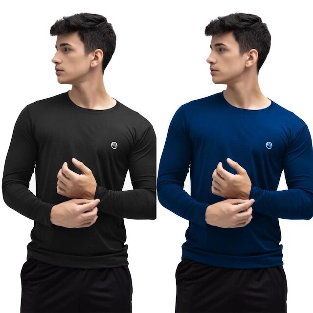 Kit 2 Camisa Térmica Uv50+ Masculina Segunda Pele Proteção Solar