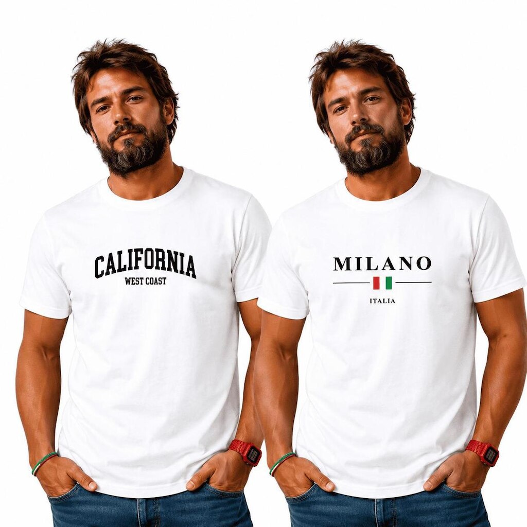 Kit 2 Camisas Algodao California Milano Paris Comfort Premium