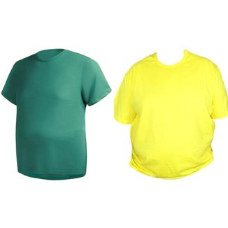 Kit 2 Camisas Masculina Manga Curta Plus Size Malha Fria cor:;Tamanho:G3