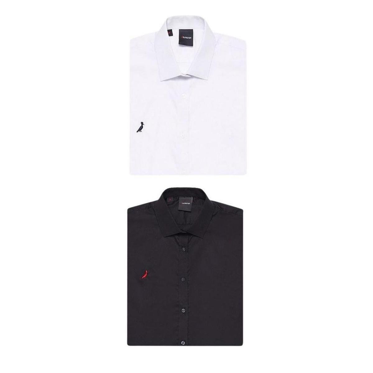 Kit 2 Camisas Oxford Stretch Cores Reserva Menor preço em Kit 2 Camisas Oxford Stretch Cores Reserva