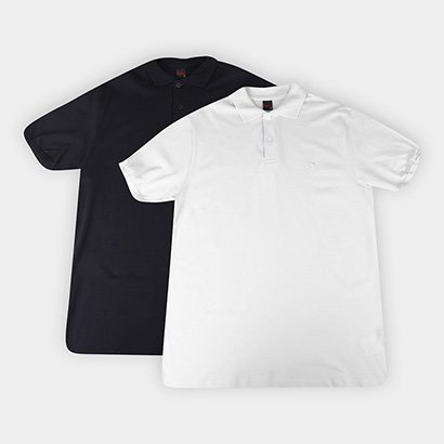 Kit 2 Camisas Polo Básicos Lisa Masculina - Masculino