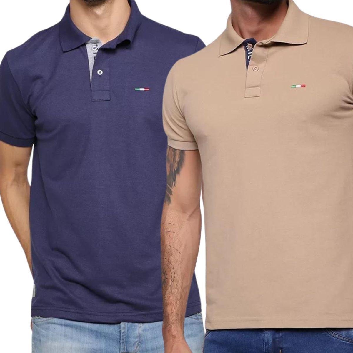 Kit 2 Camisas Polo Itália Industrie Básica Piquet Premium Menor preço em Kit 2 Camisas Polo Itália Industrie Básica Piquet Premium