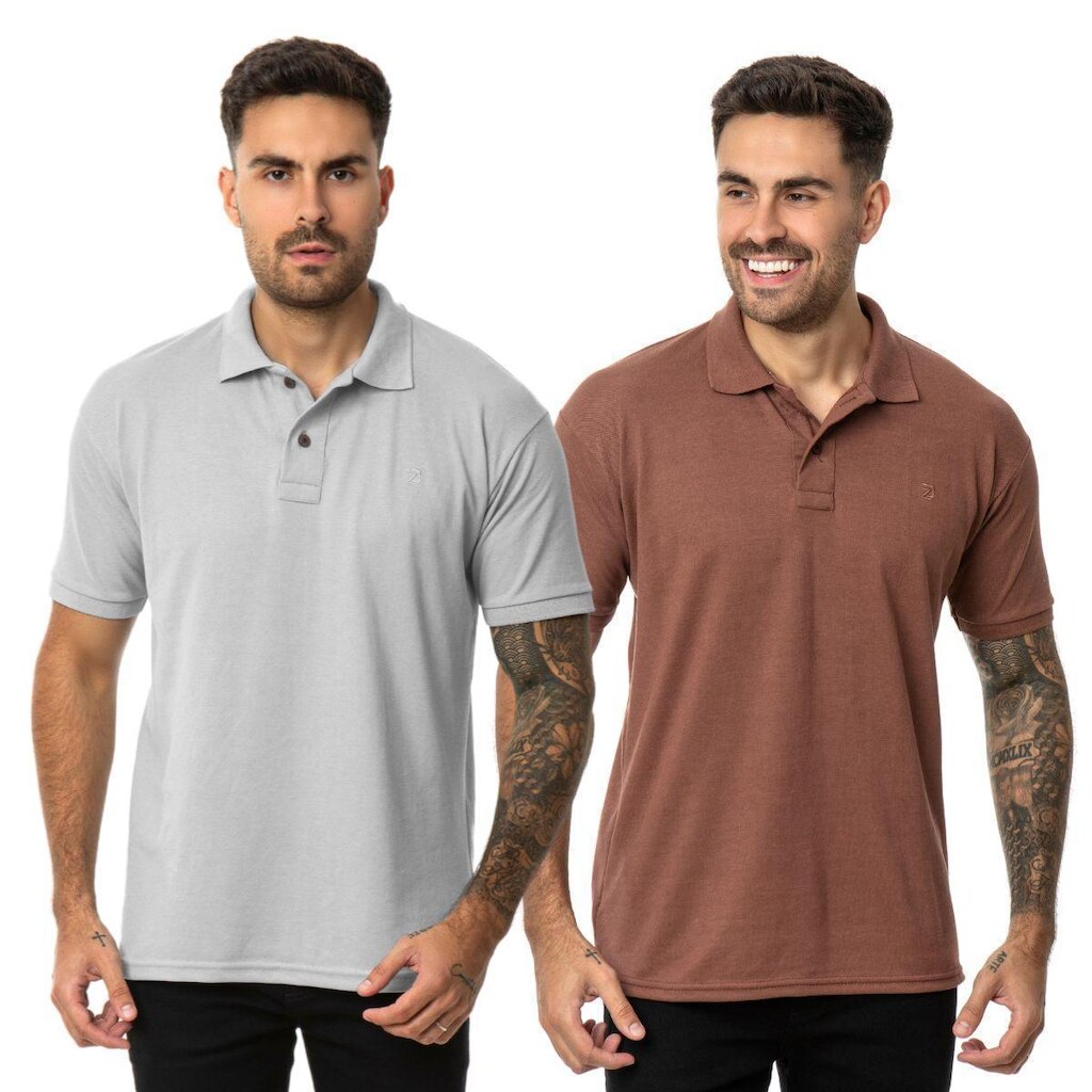 KIT 2 Camisas Polo Masculina Piquet