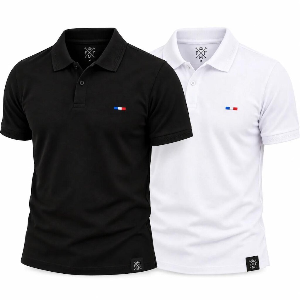 Kit 2 Camisas Polo Masculinas FMF Bordado França Casual