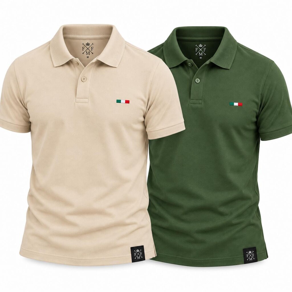 Kit 2 Camisas Polo Masculinas FMF Bordado Itália