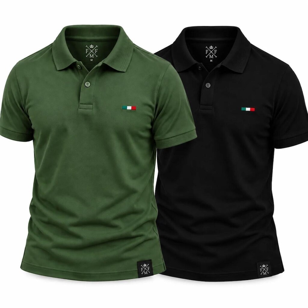 Kit 2 Camisas Polo Masculinas FMF Bordado Itália