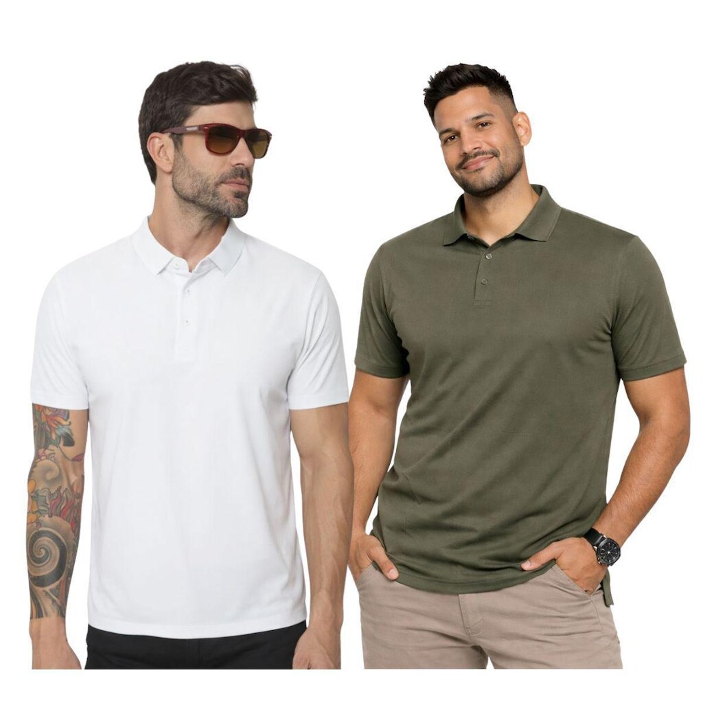 Kit 2 Camisas Polo  Poliamida Premium