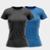 Kit 2 Camisas Proteção Solar Manga Curta Feminina Blusa Térmica - Azul+Preto