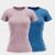 Kit 2 Camisas Proteção Solar Manga Curta Feminina Blusa Térmica - Rosa+Azul