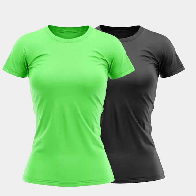 Kit 2 Camisas Proteção Solar Manga Curta Feminina Blusa Térmica