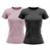 Kit 2 Camisas Proteção Solar UV 50+ Manga Curta Feminina - Preto+Rosa