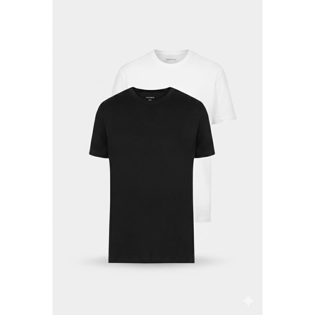 Kit 2 Camiseta Aramis Manga Curta New Basic Preto e Branco