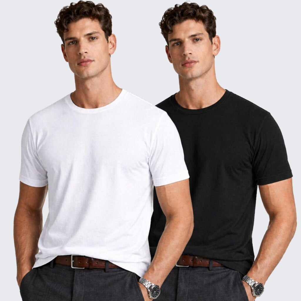 Kit 2 Camiseta Básica Algodão Masculina Manga Curta