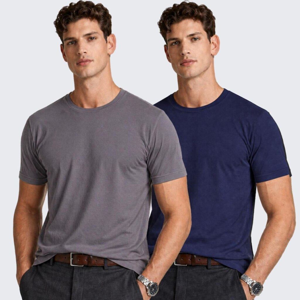 Kit 2 Camiseta Básica Algodão Masculina Manga Curta