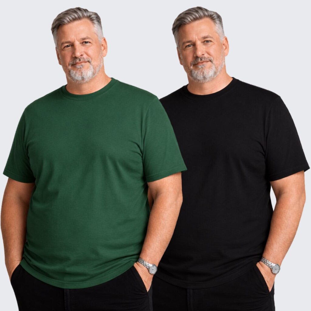 Kit 2 Camiseta Básica Masculina Plus Size Algodão