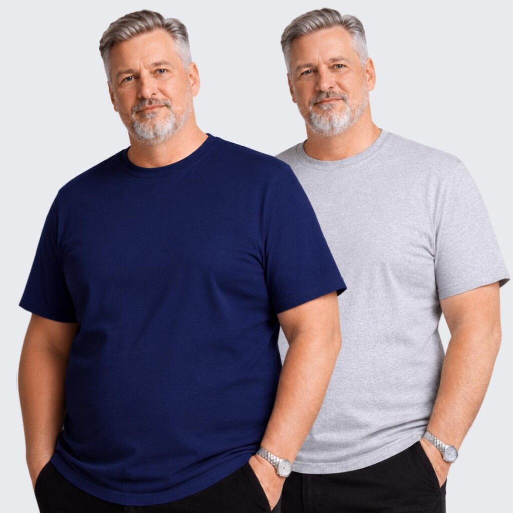 Kit 2 Camiseta Básica Masculina Plus Size Algodão