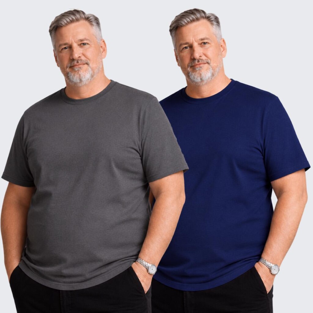 Kit 2 Camiseta Básica Masculina Plus Size Algodão