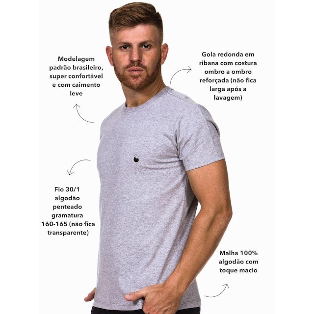 Kit 2 Camiseta Camisa Masculina Algodão