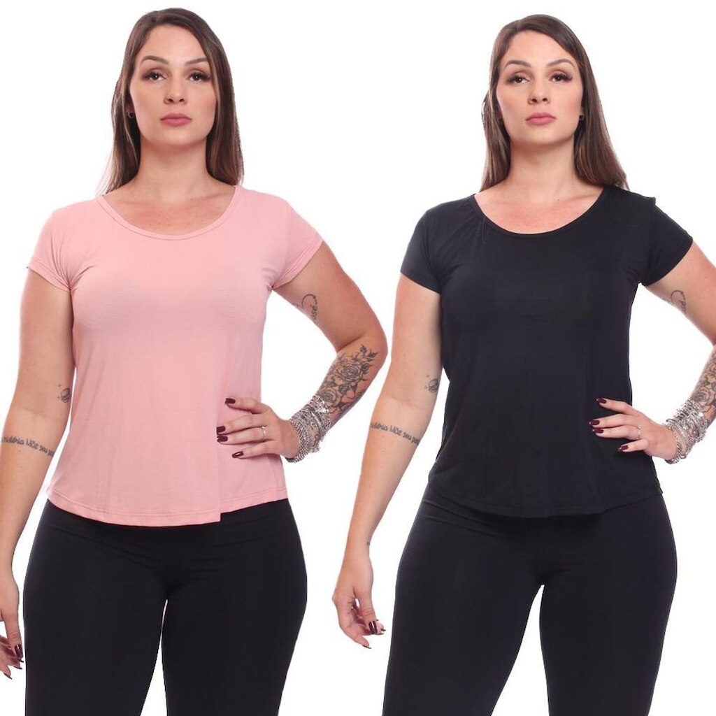Kit 2 Camiseta Feminina Dry Manga Curta Baby Look Tshirt Academia Treino Esporte Camisetas