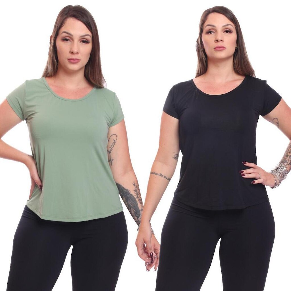Kit 2 Camiseta Feminina Dry Manga Curta Baby Look Tshirt Academia Treino Esporte Camisetas