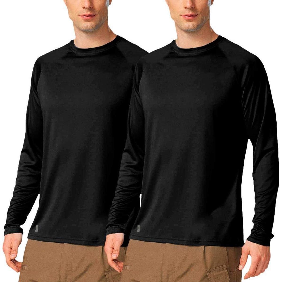 Kit 2 Camiseta J3 Wear Masculina Manga Longa Treino Praia Camisa Dry Fit Proteção UV 50+ Camisetas - Preto é boa?