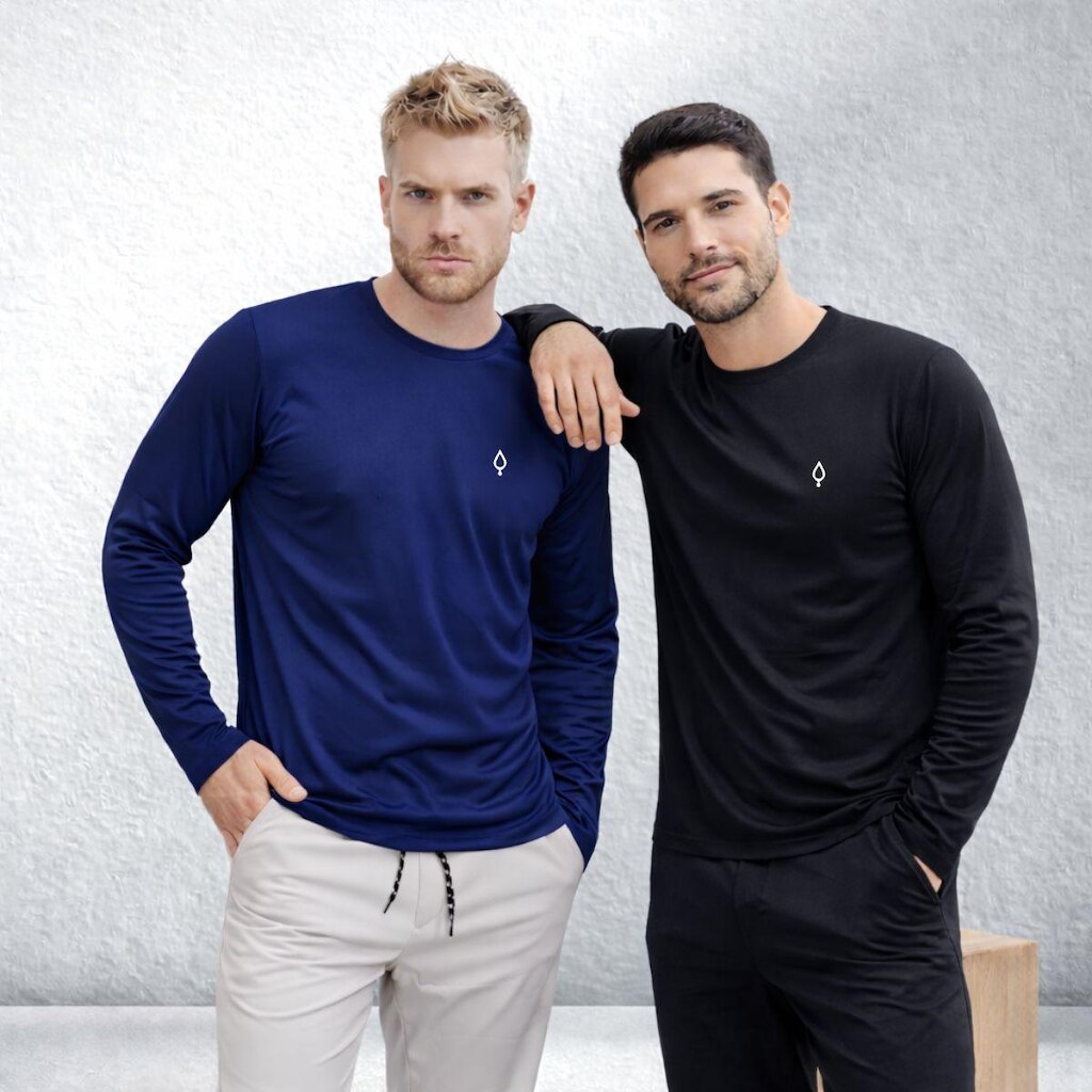 Kit 2 Camiseta Masculina Dry Manga Longa Academia Leve Confortável