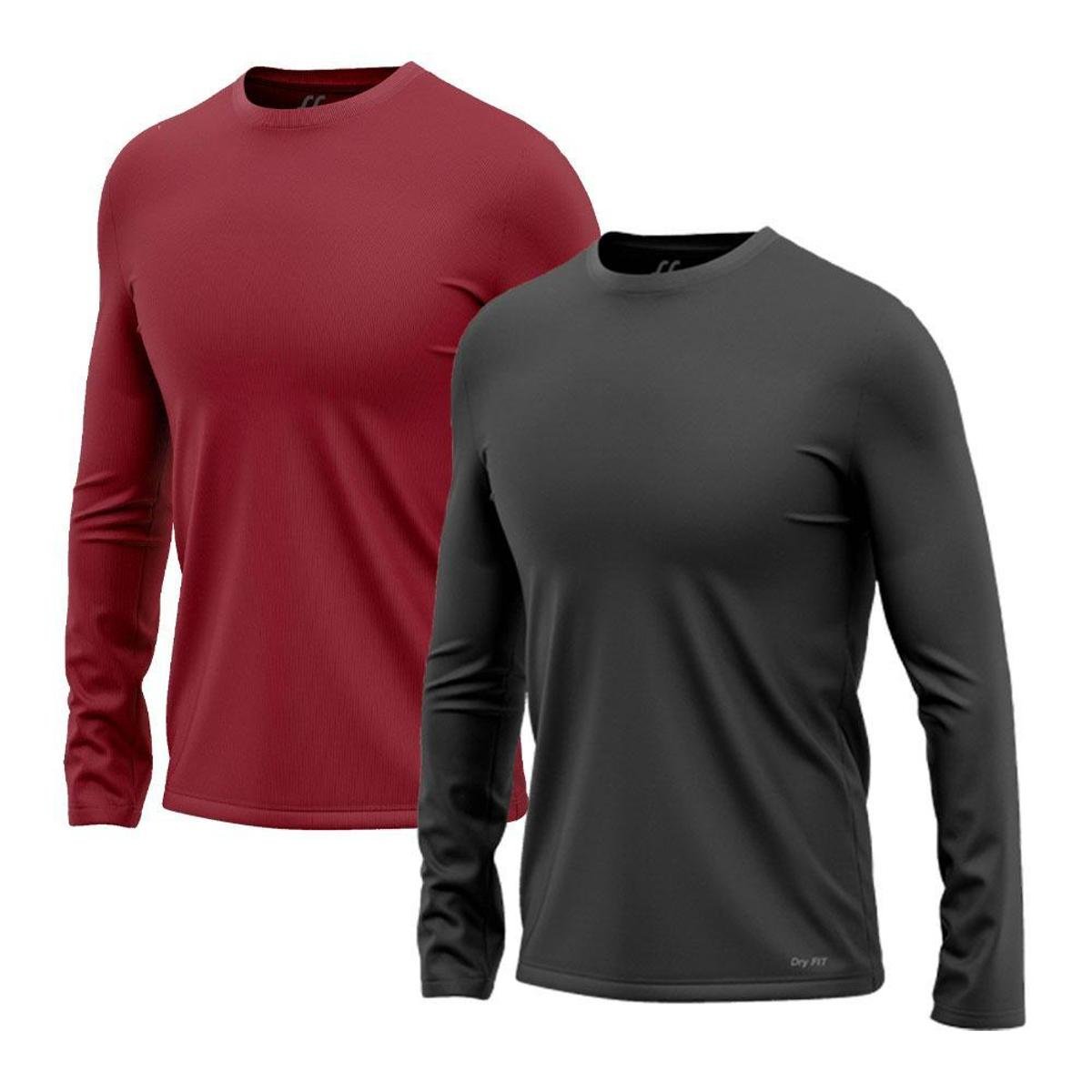 Kit 2 Camiseta Masculina Dry Manga Longa Treino Academia Caminhada Sagassi Camisetas Menor preço em Kit 2 Camiseta Masculina Dry Manga Longa Treino Academia Caminhada Sagassi Camisetas