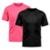 Kit 2 Camiseta Masculina Dry Proteção Solar UV Básica Lisa Treino Academia Camisa Camisetas - Preto+Rosa