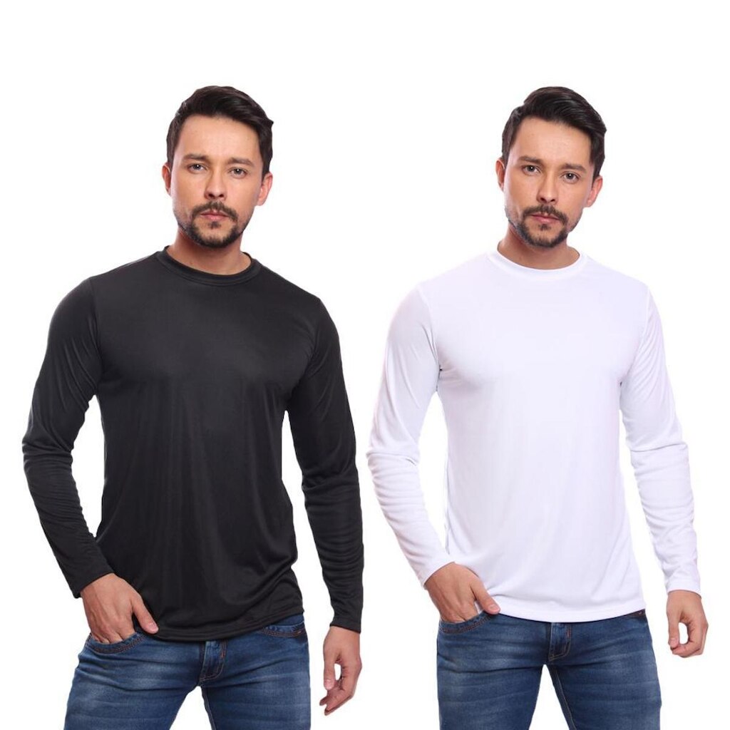Kit 2 Camiseta Masculina Manga Longa Proteção Solar UV 50