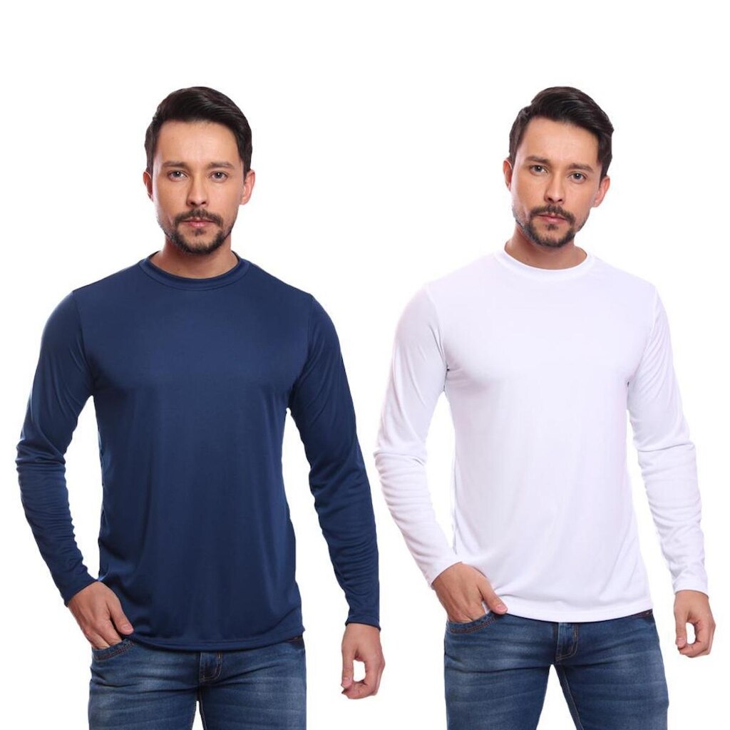 Kit 2 Camiseta Masculina Manga Longa Proteção Solar UV 50