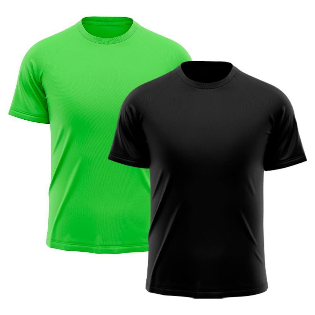 Kit 2 Camiseta Masculina Raglan Dry Proteção Solar UV Lisa Academia Ciclismo Esporte Camisetas