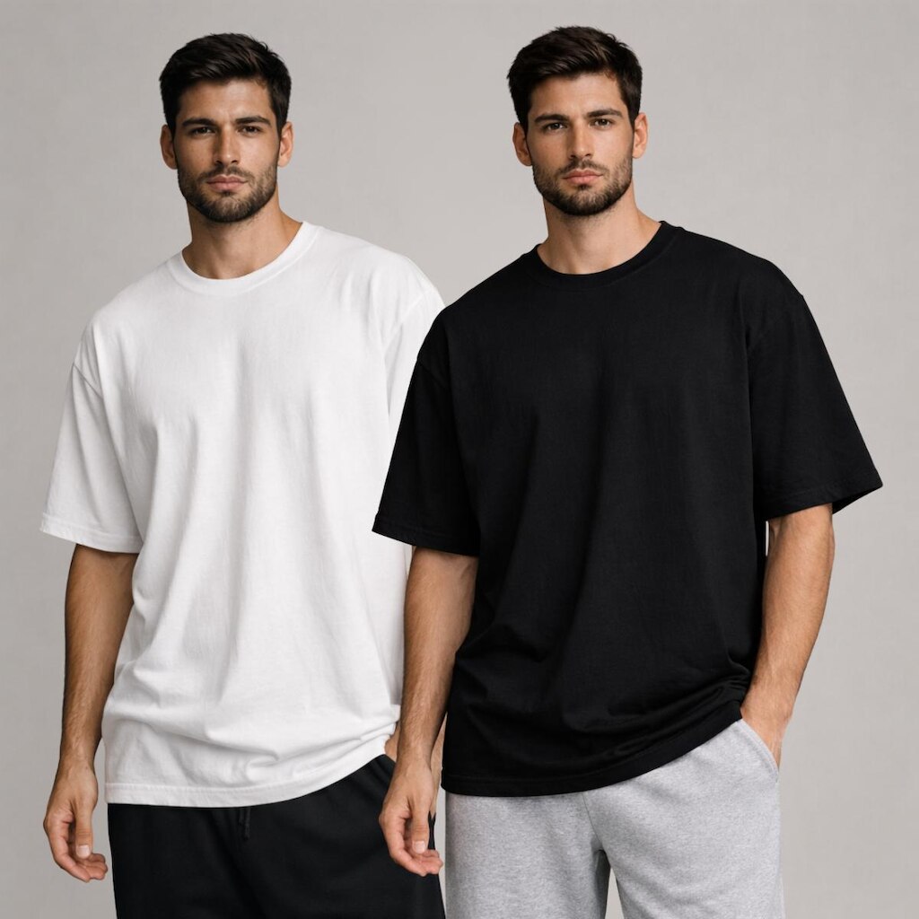 Kit 2 Camiseta Oversize Masculina Algodão