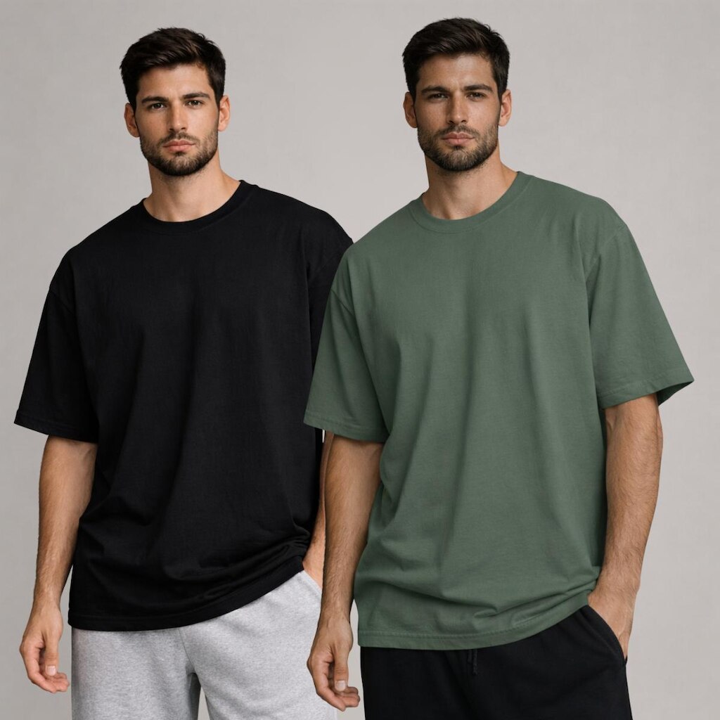 Kit 2 Camiseta Oversize Masculina Algodão
