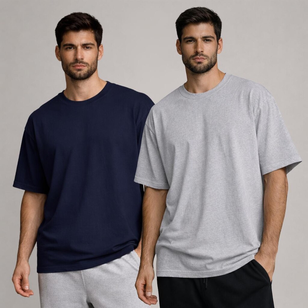 Kit 2 Camiseta Oversize Masculina Algodão