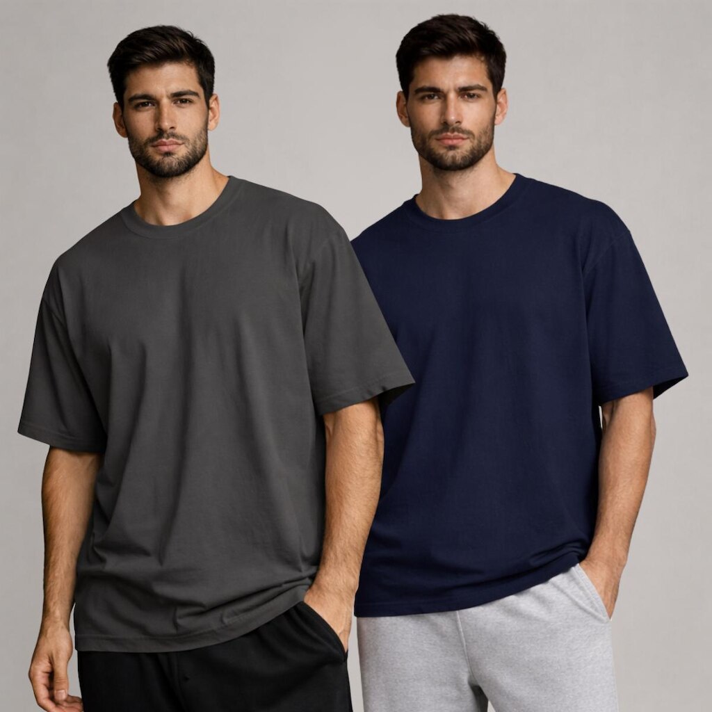 Kit 2 Camiseta Oversize Masculina Algodão