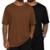 Kit 2 Camiseta Oversized Streetwear Algodão Academia Treino Casual - Marrom Escuro+Preto