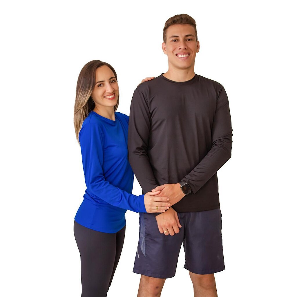 Kit 2 Camiseta UV FPU 50+ Camisa Proteção Solar Permanente Manga Longa Segunda Pele Praia Piscina