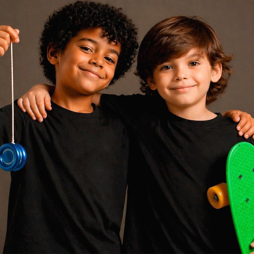 Kit 2 Camisetas Básicas Infantis Algodão Premium Nexstar Confortáveis e Duráveis