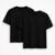 Kit 2 Camisetas Básicas Masculina Algodão Lisa Camisa Premium Original - Preto+Marinho