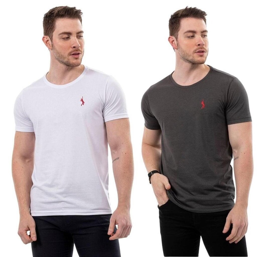 Kit 2 Camisetas Básicas Masculina John Pull Casual Conforto