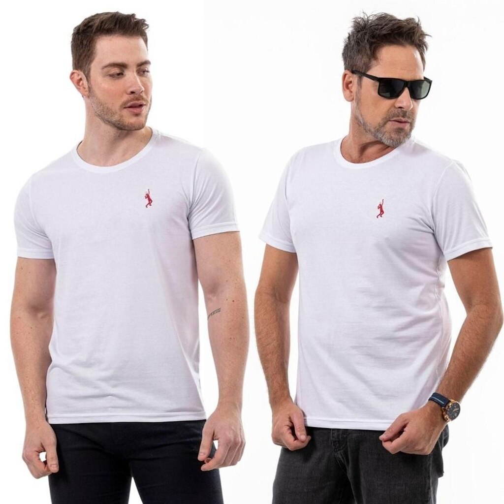 Kit 2 Camisetas Básicas Masculina John Pull Lisa Casual