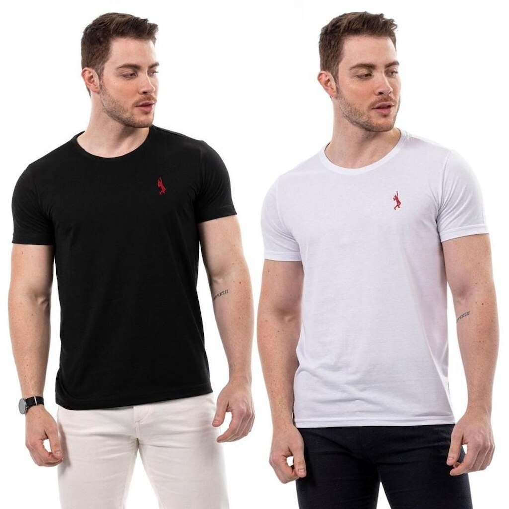 Kit 2 Camisetas Básicas Masculina John Pull Lisa Conforto