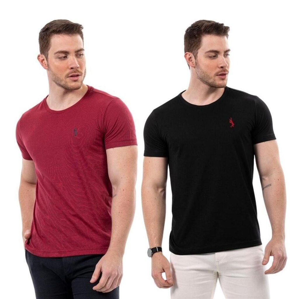 Kit 2 Camisetas Básicas Masculina Manga Curta Leve Conforto