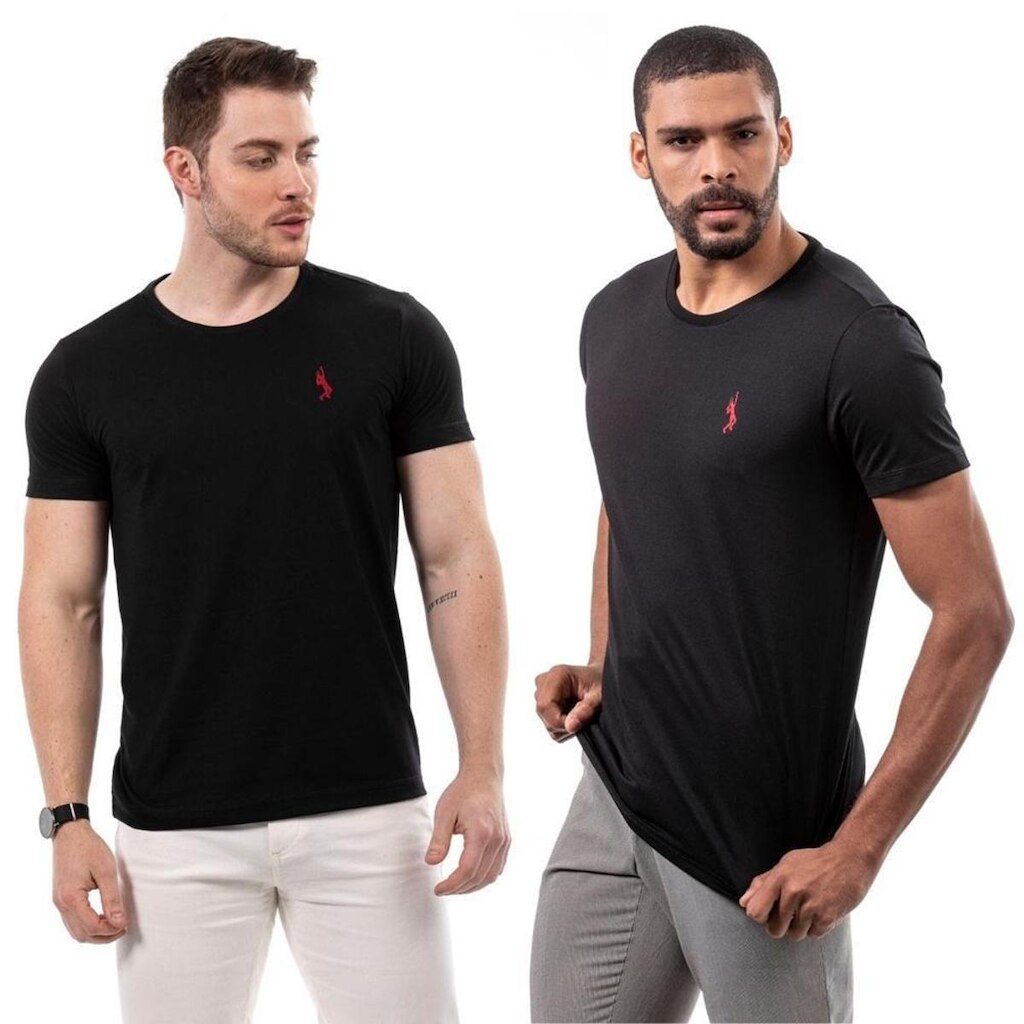 Kit 2 Camisetas Básicas Masculina Manga Curta Lisa Conforto
