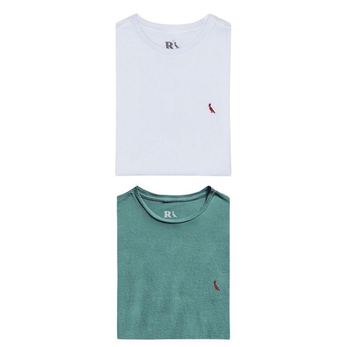 Kit 2 Camisetas Brasa Verde E Branca Pica Pau Bordado Reserva Menor preço em Kit 2 Camisetas Brasa Verde E Branca Pica Pau Bordado Reserva